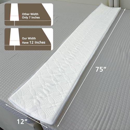 Twin to King Bed Bridge Gap Filler - 75" x 12" Memory Foam Mattress Connector