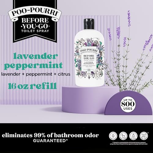 Toilet Odor Eliminator Spray Refill, Lavender Peppermint, 16 Fl Oz