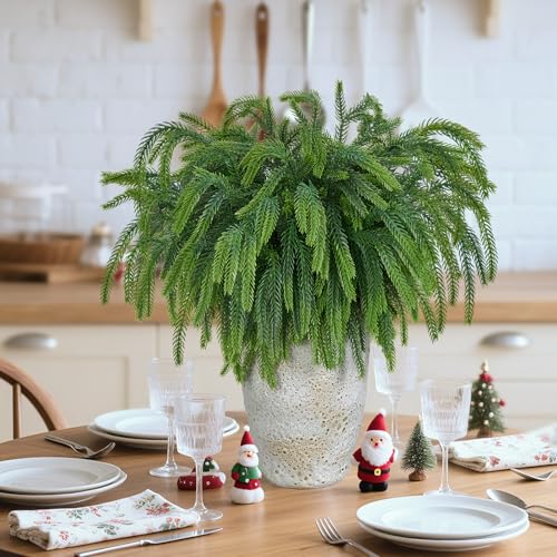 22PCS Christmas Norfolk Pine Branches & Pine Cone Stems - Variation 22