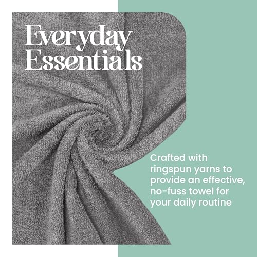 Utica Essential Grey 6-Piece Towel Set - Bath, Hand & Washcloths