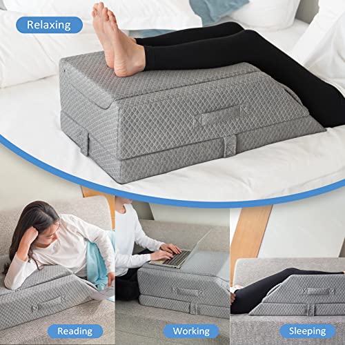Height-Adjustable Gel Memory Foam Leg Elevation Pillow