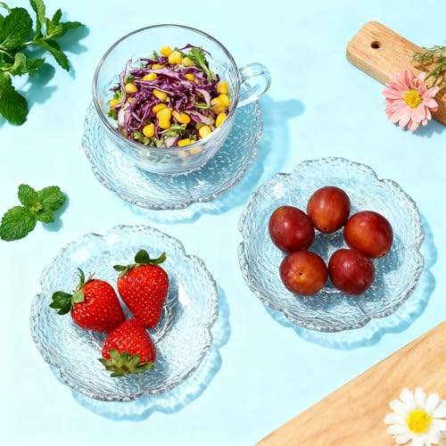 10 Pack Small Clear Glass Dessert Plates 4.7 Inch - Elegant Kitchenware