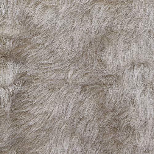 SARO LIFESTYLE Grey Faux Fur Table Runner 15x72 Inch - Elegant Dining Decor