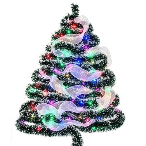 Awsoo Collapsible Window Christmas Tree with LED Lights & Ornaments