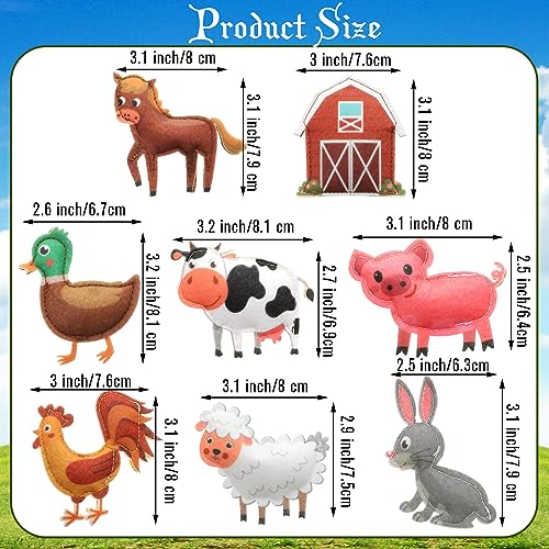 Oudain Farm Animal Felt Christmas Ornaments Set – 8 Mixed Animals for Tree 3.15–3.94"