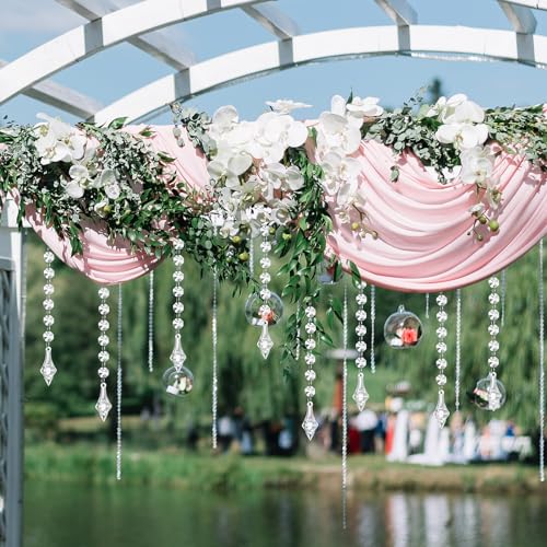 100 Pcs Acrylic Hanging Crystal Garland Strands for Chandelier Decor