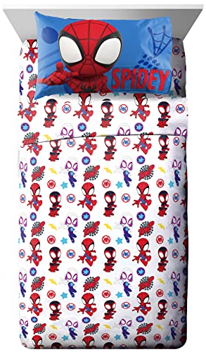 Jay Franco Spidey & Friends 3-Piece Toddler Sheet Set - Soft Microfiber Bedding