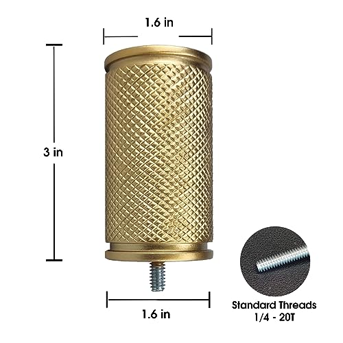 Decorative Curtain Rod Finials, Gold Knurled Polyresin, Set of 2