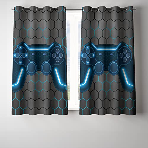 Game Console Blackout Curtains for Kids Bedroom, 42 x 72 Inch, 2 Panels