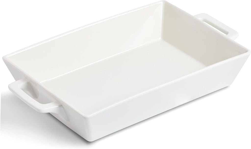 Regine Switzerland 4.6 Qt Large Rectangular Ceramic Baking Dish - 14x10 Inch Casserole Pan with Handles for Versatile Cooking