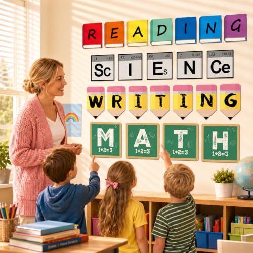 23-Piece Core Subjects Classroom Bulletin Board Set for Elementary Teachers