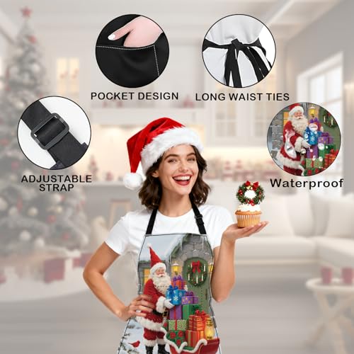 Nuxovilar Women's Pockets Apron Ytt09755 - Cooking, Baking, Christmas