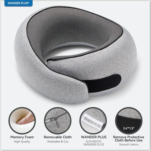 Memory Foam Travel Neck Pillow with Ergonomic 360° Support