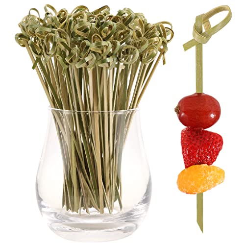 200 PCS Bamboo Knot Cocktail Picks, 4.7-Inch Appetizer & Fruit Skewers