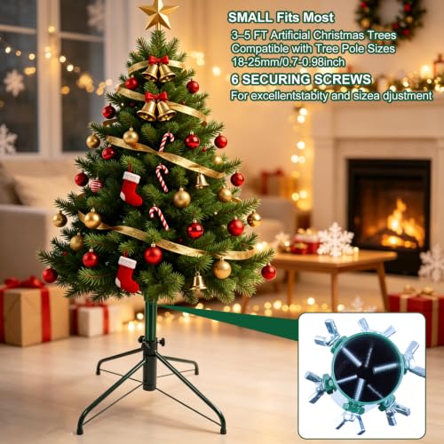 14.8-Inch Adjustable Christmas Tree Height Extender for 3-5 Ft Artificial Trees, Green