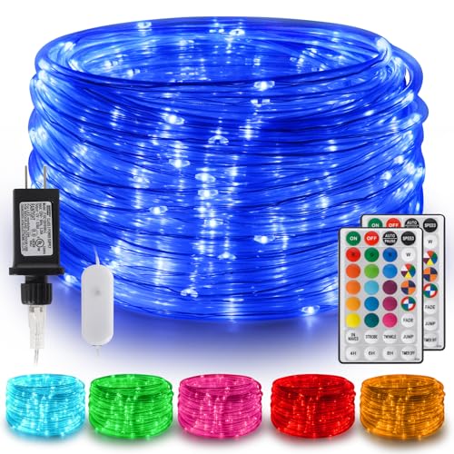 66ft 200 LED Color-Changing Rope Lights, Waterproof Remote String Lights