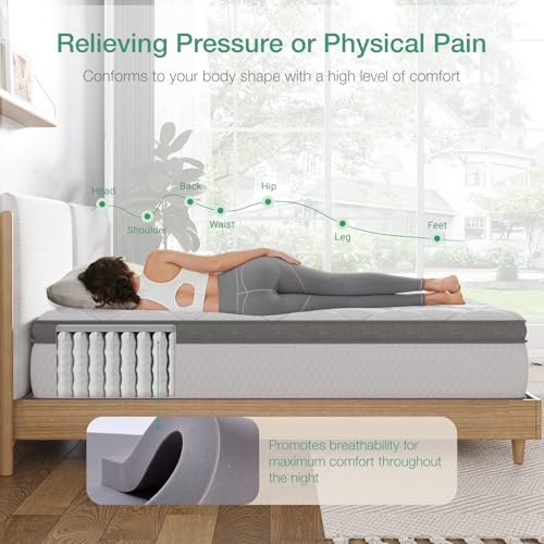 10-Inch Twin Hybrid Mattress, Pocket Innerspring with Pressure Relief