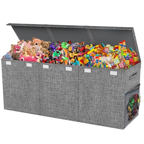 Extra Large Collapsible Toy Chest with Lids and Dividers - 40-Inch Storage