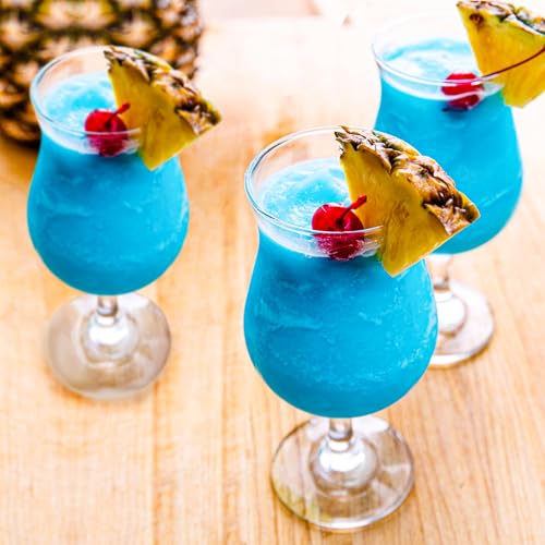Binsakao Style A Hurricane Glass Set of 6 - 13 Oz Tall Cocktail Glasses for Mojito, Margarita, Sangria & Pina Colada