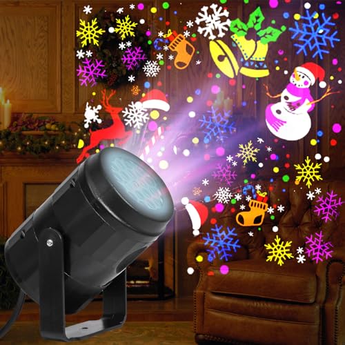 Christmas Projector Lights Outdoor Indoor - 9 Patterns LED Snowflake Rotating Waterproof