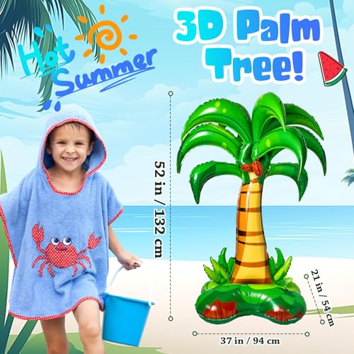 52-Inch Giant Inflatable Palm Trees (4 Pack) - Hawaiian Tropical Party Decor