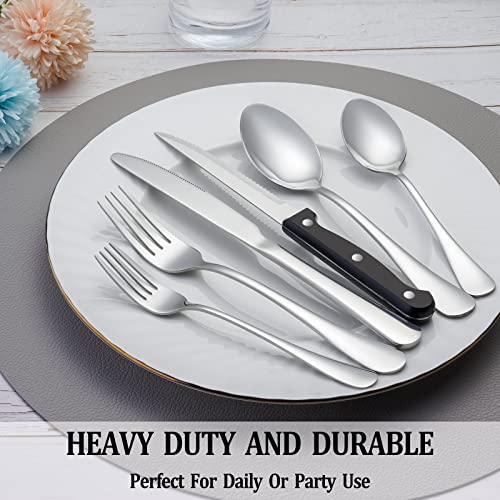 24-Piece Stainless Steel Flatware Set with Steak Knives - Service for 4