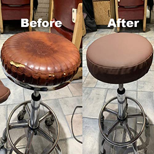 2PC Waterproof PU Bar Stool Covers - Anti-Slip Round Seat 17.5 Inch