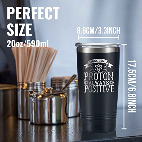 Onebttl 20oz Insulated Stainless Steel Travel Mug – Think Like a Proton, Always Positive Gift