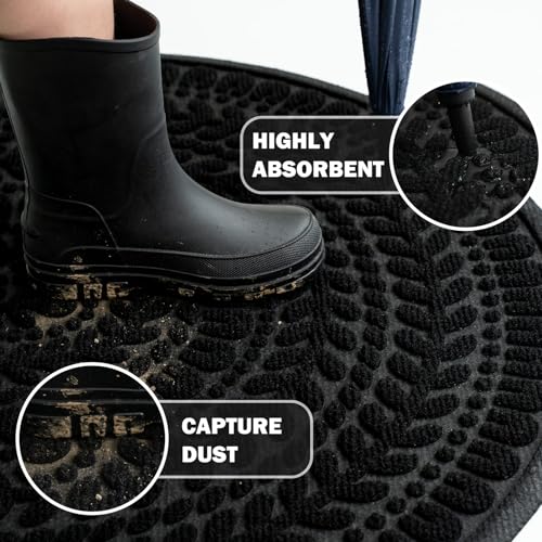 Half Circle Door Mat 17x30 Non-Slip Indoor Outdoor Welcome Entrance Rug