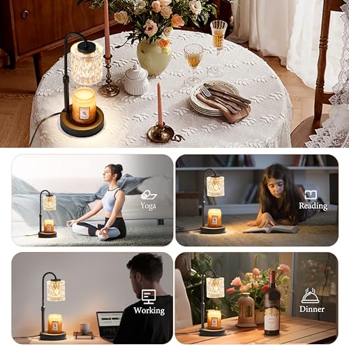 Height Adjustable Dimmable Candle Warmer Lamp with Timer for Jar Candles