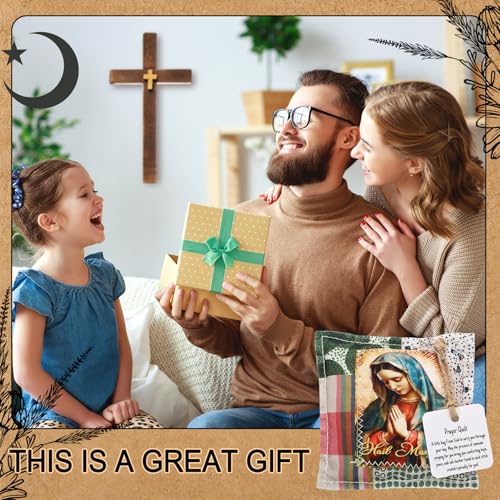 Mini Prayer Quilt with Wooden Cross - Catholic Sympathy Gift