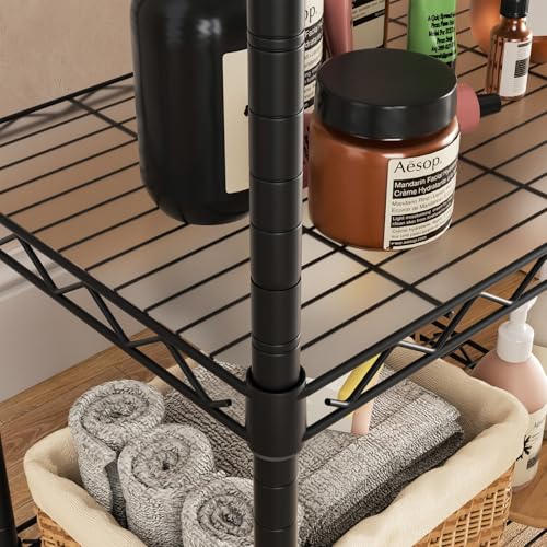 3-Tier Metal Wire Storage Shelf Unit with Wheels Adjustable Shelving