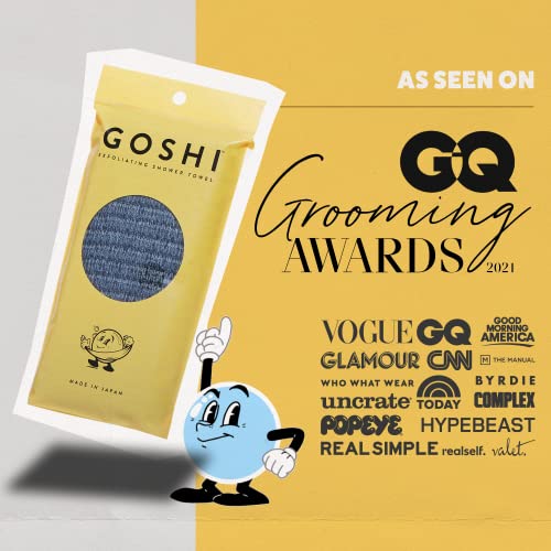 GOSHI Exfoliating Shower Towel - Long Body Scrubber, Grey