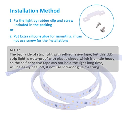 120V Waterproof Dimmable LED Rope Light 16.4ft for Under-Cabinet & Decor
