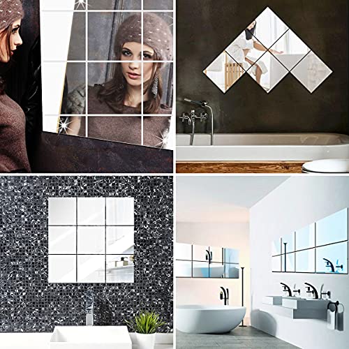 10-Piece Self-Adhesive Flexible Mirror Tiles, 8x10 Inch Wall Stickers