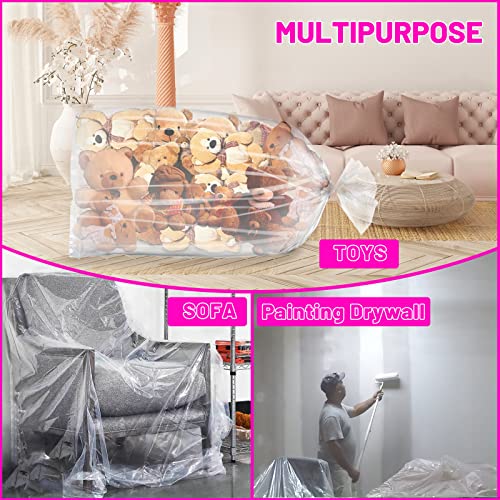 4 Pcs Large Clear Balloon Transport Bags 98.4 x 59 Inches
