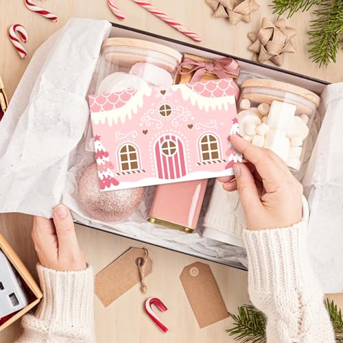 Christmas Greeting Cards with Envelopes & Stickers - Gingerbread House Design, 36 Pack 4x6 Inches