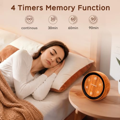 Portable Rechargeable White Noise Sound Machine - 32 Sounds & Timer