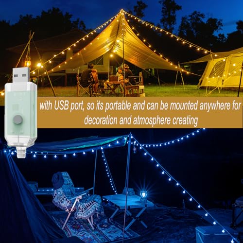 50ft Color Changing Globe String Lights - 75 LED USB Powered Lights with Remote