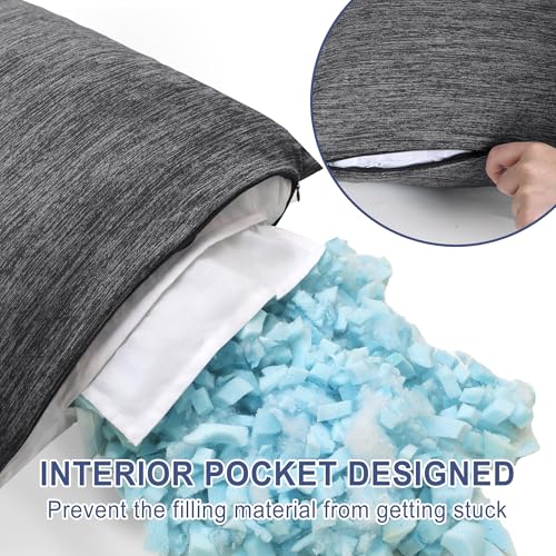 Cooling Body Pillow for Adults - 20x54 Inch Shredded Memory Foam