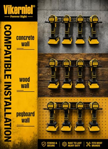 Heavy Duty Wall Mount Power Tool Organizer and 4-Slot Metal Drill Rack