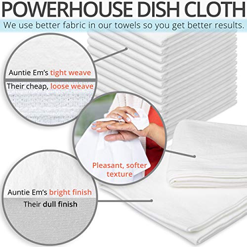 100% Cotton Flour Sack Kitchen Towels - Absorbent Dish Cloths, Set of 13