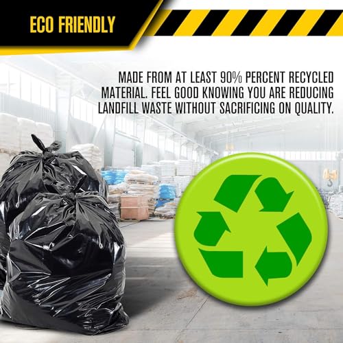 42 Gallon Heavy Duty Contractor Trash Bags - 3 Mil Thick, 20 Pack