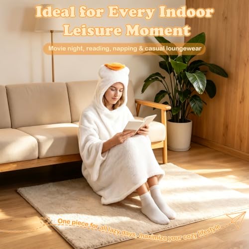 Oversized Goose Blanket Hoodie - Wearable Duck Pajama Onesie for Adults