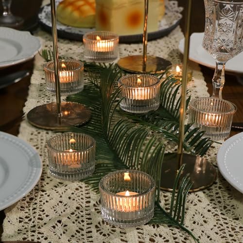 Clear Votive Candle Holders - 24 Pack Glass Tea Light Holders for Home Decor & Weddings