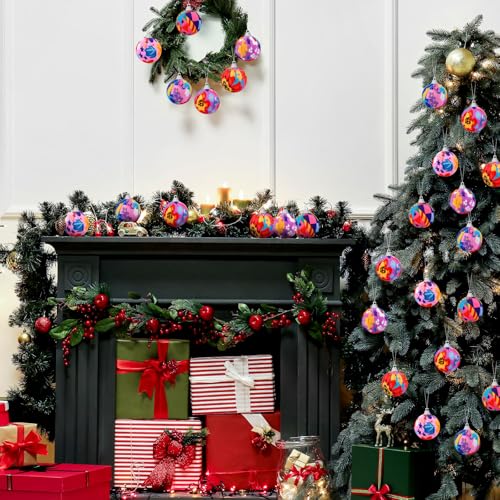 Soulchen 12 Pcs Mexican Christmas Ornaments Bulk Talavera Holiday Decor