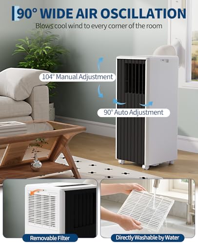 Portable Air Conditioner 3-in-1 8000 BTU AC Unit with Dehumidifier and Fan