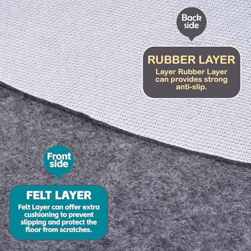 6ft Round Waterproof Non-Slip Rug Pad, 1/4 Inch Thick Felt Floor Protector