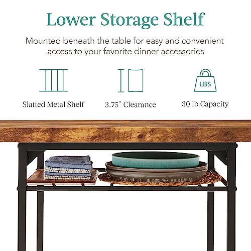 3-Piece Space-Saving Dining Set with Table, Chairs & Storage Rack