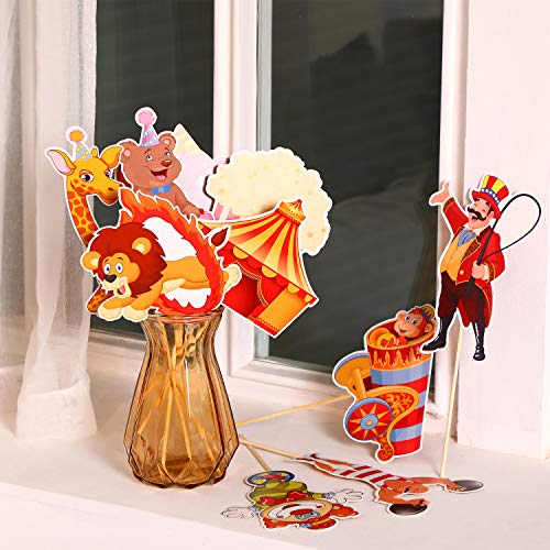 24-Piece Circus Theme Carnival Party Decorations with Glue Points